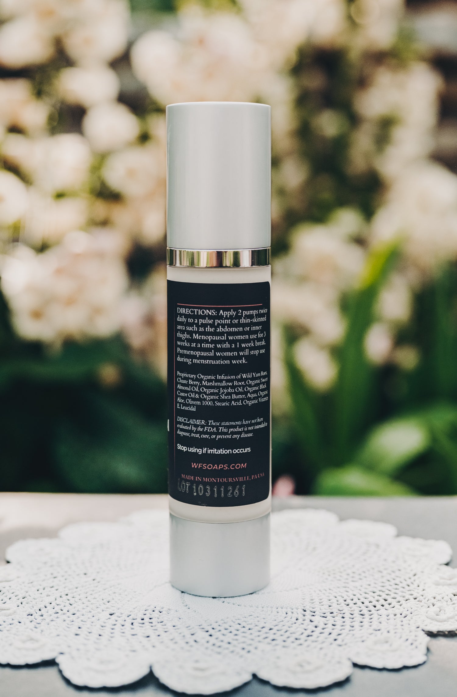 Wild Yam Cream Benefits and ingredients listed on the back of product packaging from Barbara O’Neill